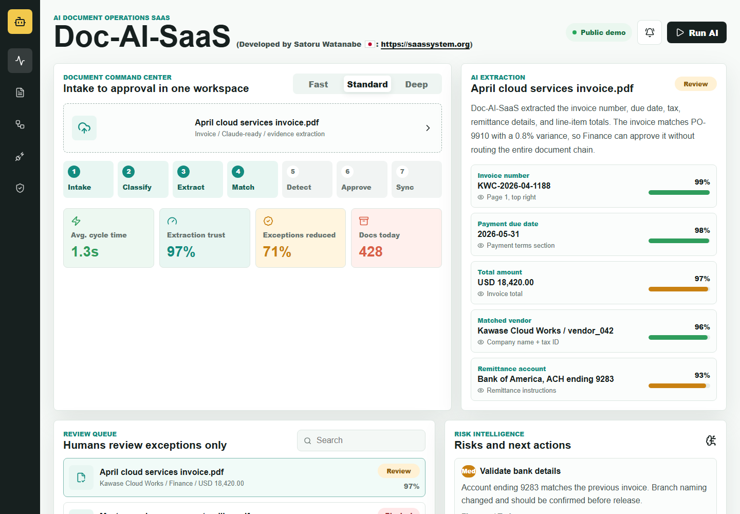 Doc AI SaaS desktop screenshot