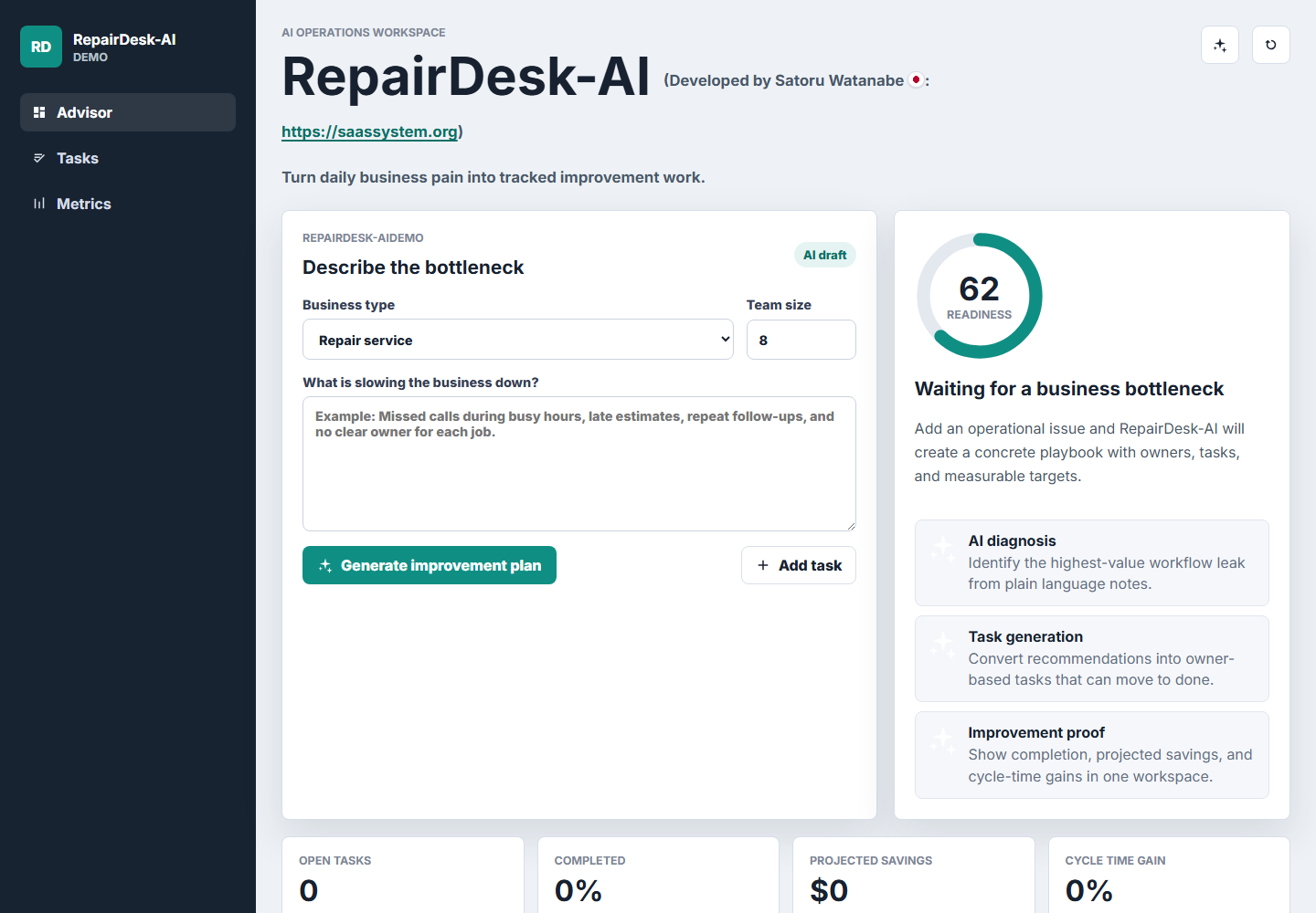 RepairDesk AI desktop screenshot